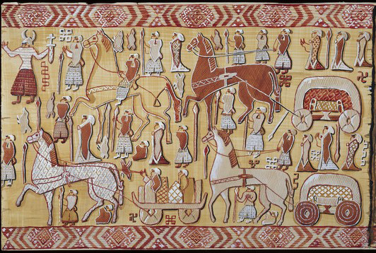 Tapestry of the ship Oseberg, 834 AD.